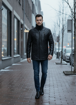 KHIMEONE Мужская кожаная куртка на меху (натуральная кожа/натуральный мех)