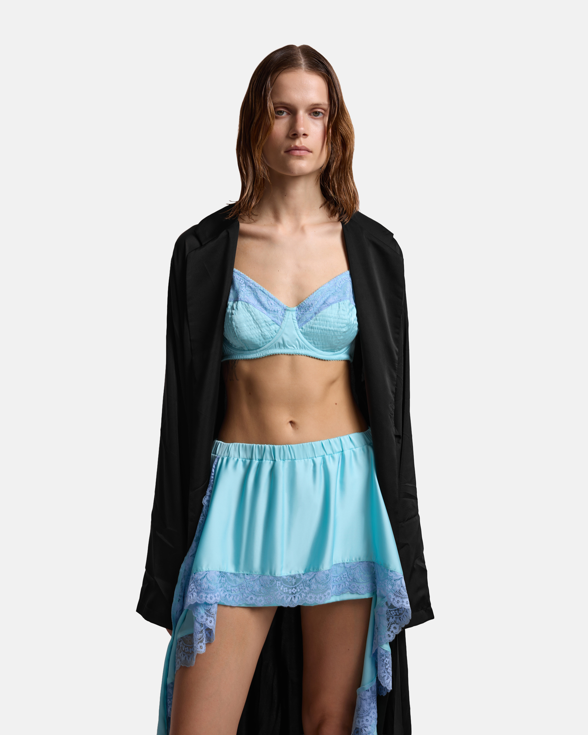 ШОРТЫ С БАСКОЙ ИЗ САТИНА