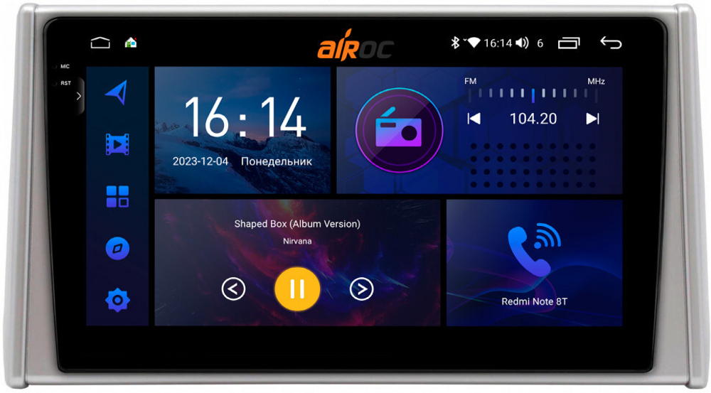 Магнитола для Toyota RAV4 5 2019-2022 (Китай) - AIROC 2K RI-1130CH Android 12, QLed+2K, ТОП процессор, 8/128Гб, CarPlay, SIM-слот