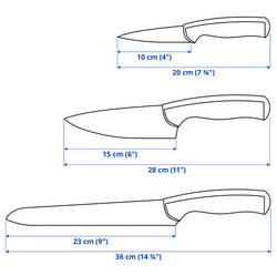 ANDLIG — набор ножей 3 шт. (702.576.24)