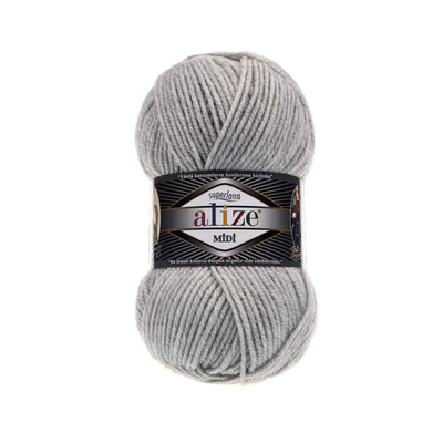 Пряжа Alize (Ализе) Superlana Midi / уп.5 мот. по 100 г, 170м, 208 светло-серый меланж A