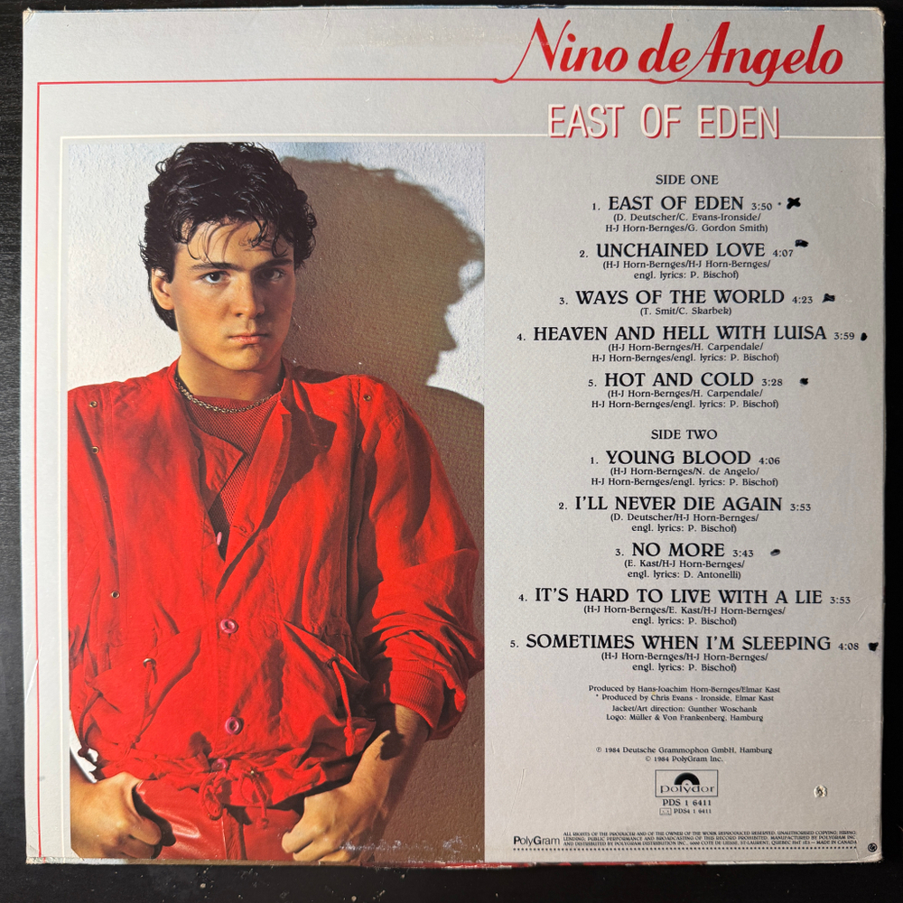 Nino de Angelo ‎– East Of Eden (Канада 1984г.)