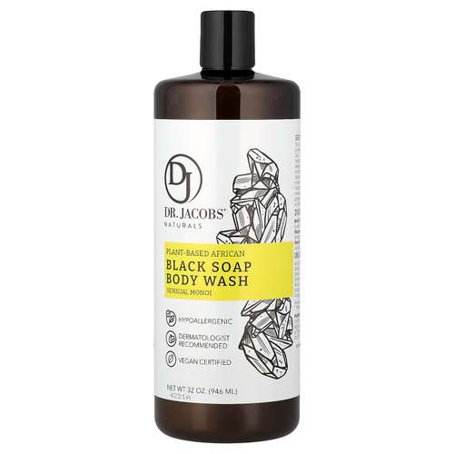 Dr. Jacobs Naturals, Африканское черное мыло для душа на растительной основе, чувственный моной, 946 мл (32 унции)