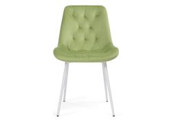 Стул на металлокаркасе Гояр confetti green / белый глянец