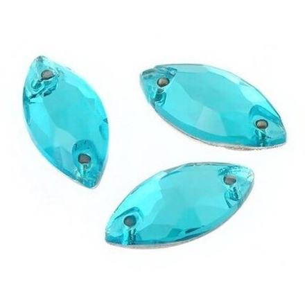 Стразы стекло 7*15см. "Глаз" бирюза/2