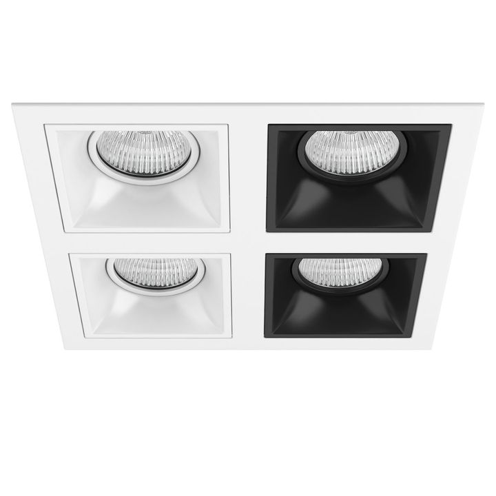 Комплект из светильников и рамки Lightstar Domino Quadro (214546+214506+214506+214507+214507) D54606060707
