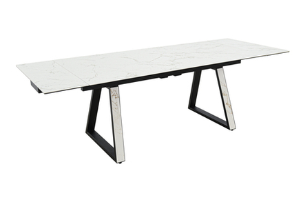 Стол Аврора Монако NEW, Керамогранит, Черный матовый муар/Calacata vaglioro