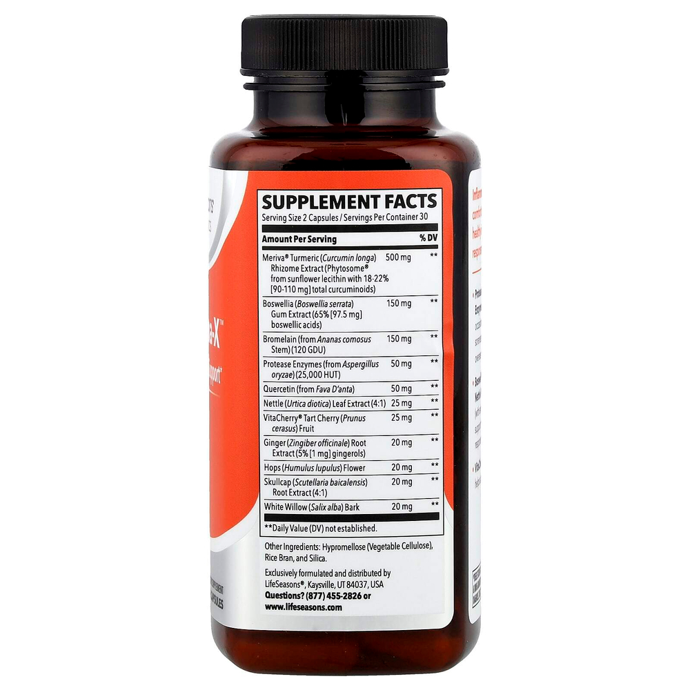LifeSeasons, Inflamma-X™, поддержка при воспалении, 60 растительных капсул