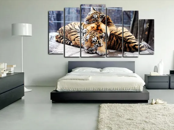 Модульная картина "Два тигра"