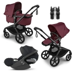 Коляска 3 в 1 Bugaboo Fox 5 Renew Dark Cherry + Автокресло Cybex Cloud T Sepia Black