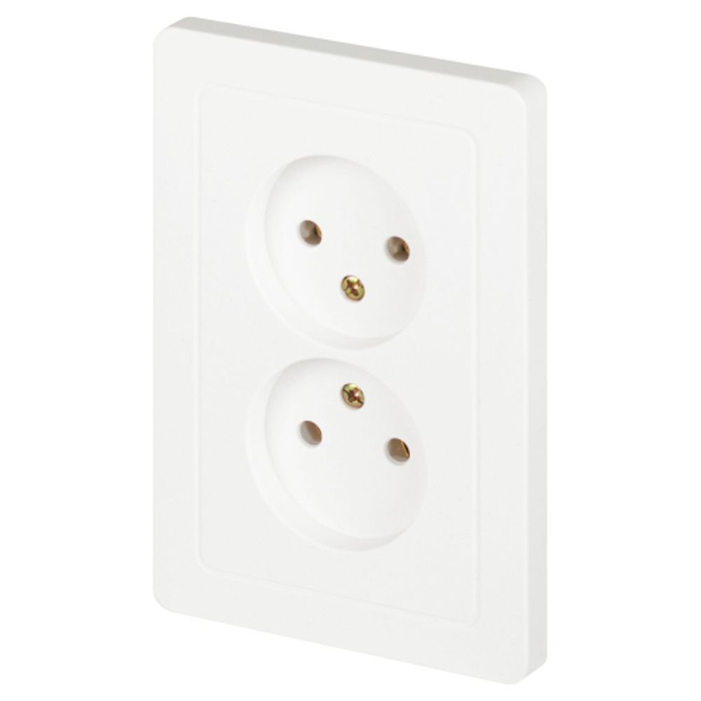 Розетка Intro Style 7-204-01 двойная без заземления 2х2P, 16А-250В, IP20, СУ, белый | Intro