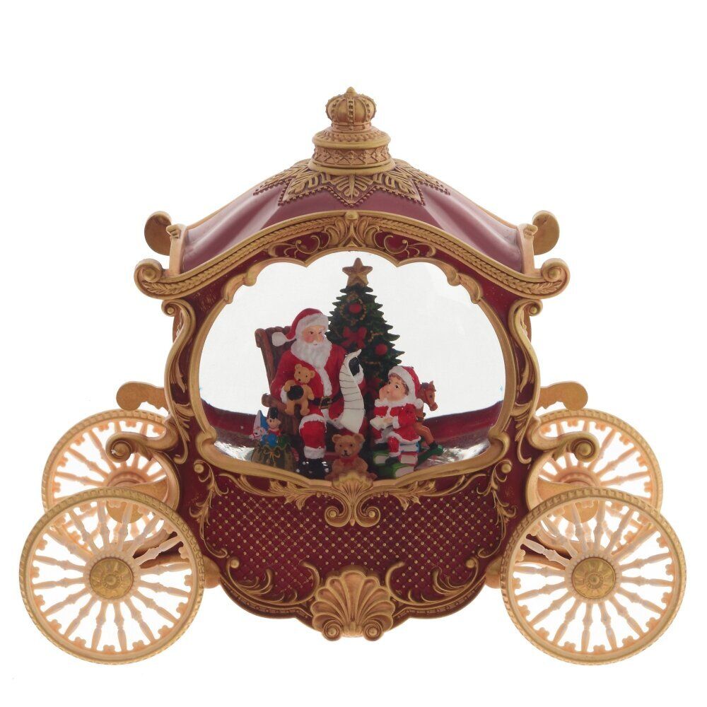 GAEM Изделие декоративное "Дед Мороз в карете" (подсветка, вьюга, AAх3 н/п) L26 W11 H22 см
