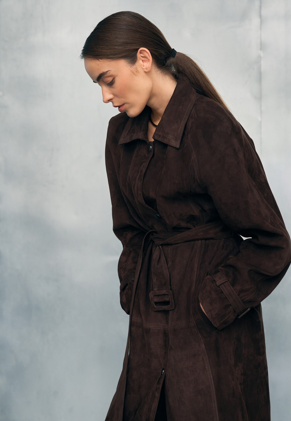 Тренч из натуральной замши “Suede Line 01”
