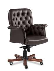 Кресло для руководителя Messina B коричневая кожа