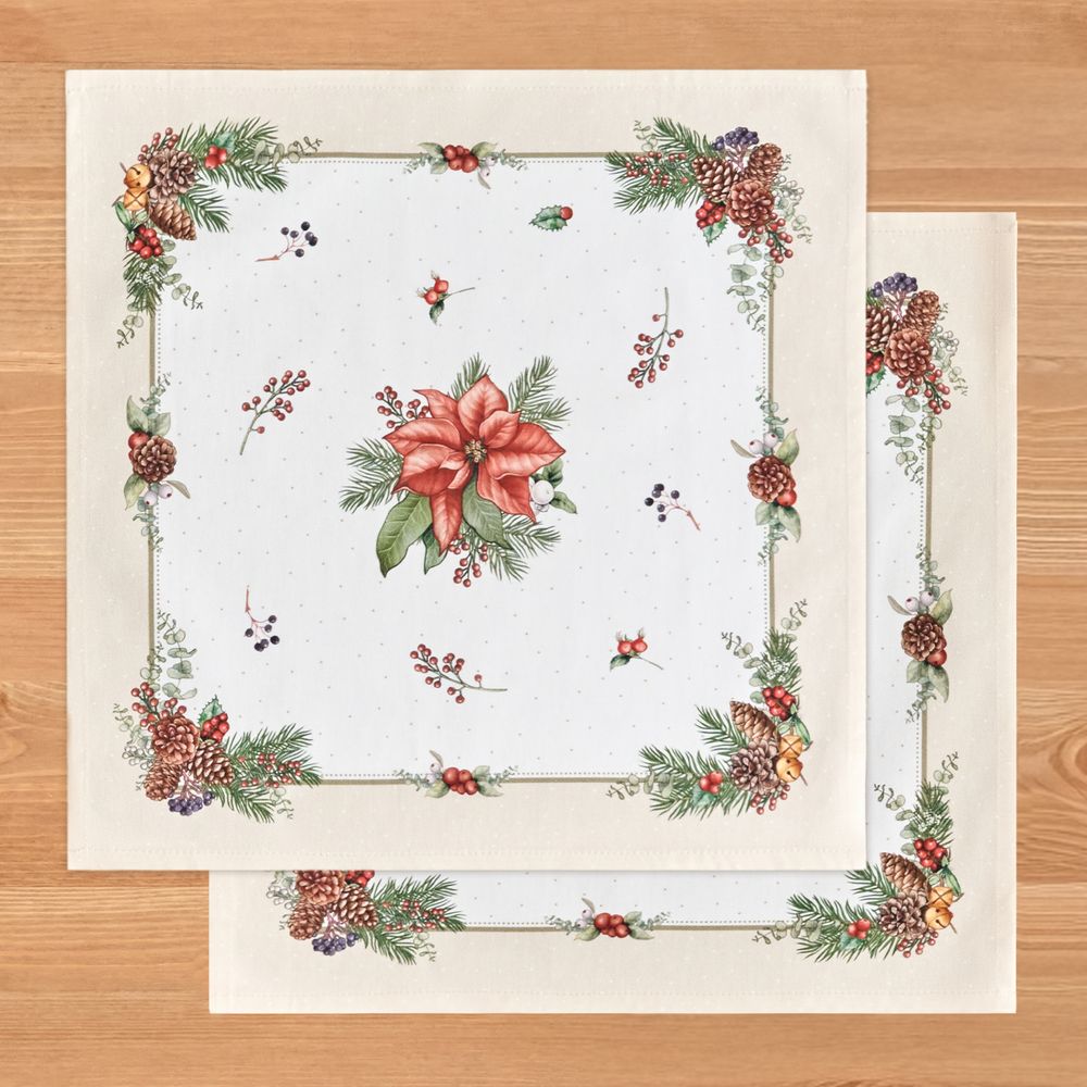 НАБОР САЛФЕТОК ИЗ 2-Х ШТ "CELEBRATION",40Х40СМ, 100% ХЛОПОК,БЕЖЕВЫЙ,ТВИЛ, ГОРОХ