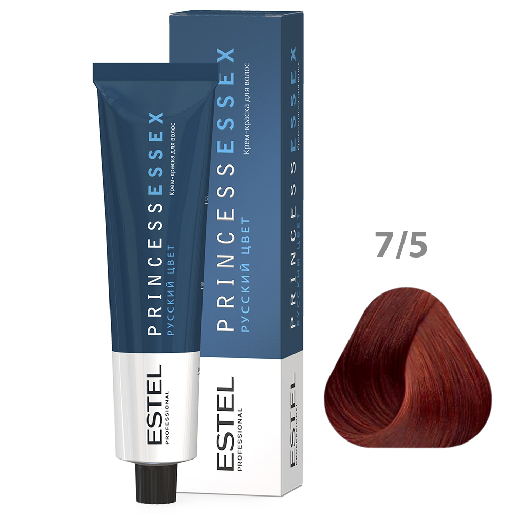 ESTEL PRINCESS ESSEX Крем-краска для волос, 7/5 средне-русый красный, 60 мл