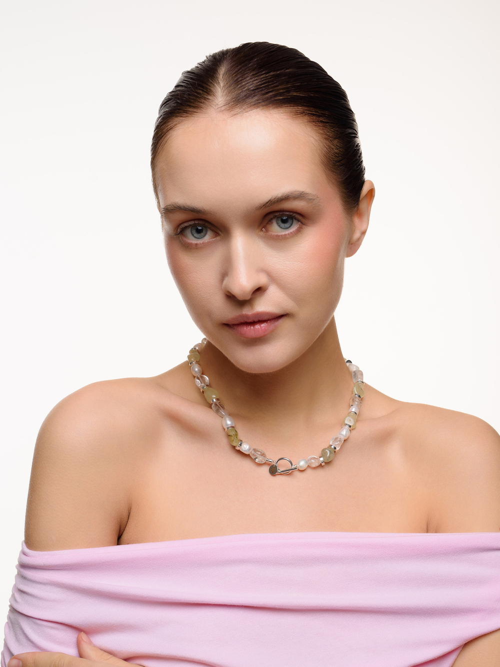 Колье "Rock crystal" Silver