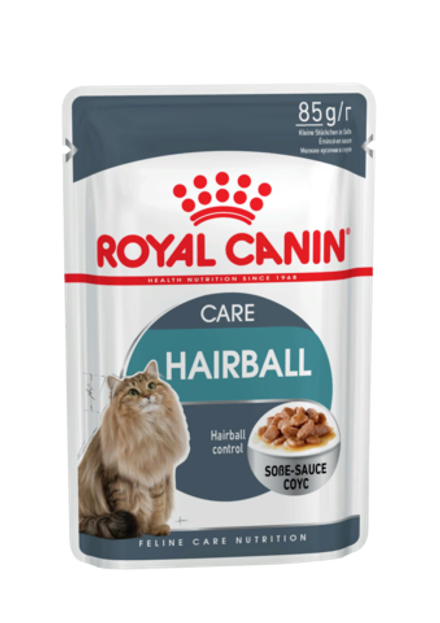 Royal Canin 85г пауч Hairball Care Влажный корм для кошек для профилактики волосяных комочков (соус)