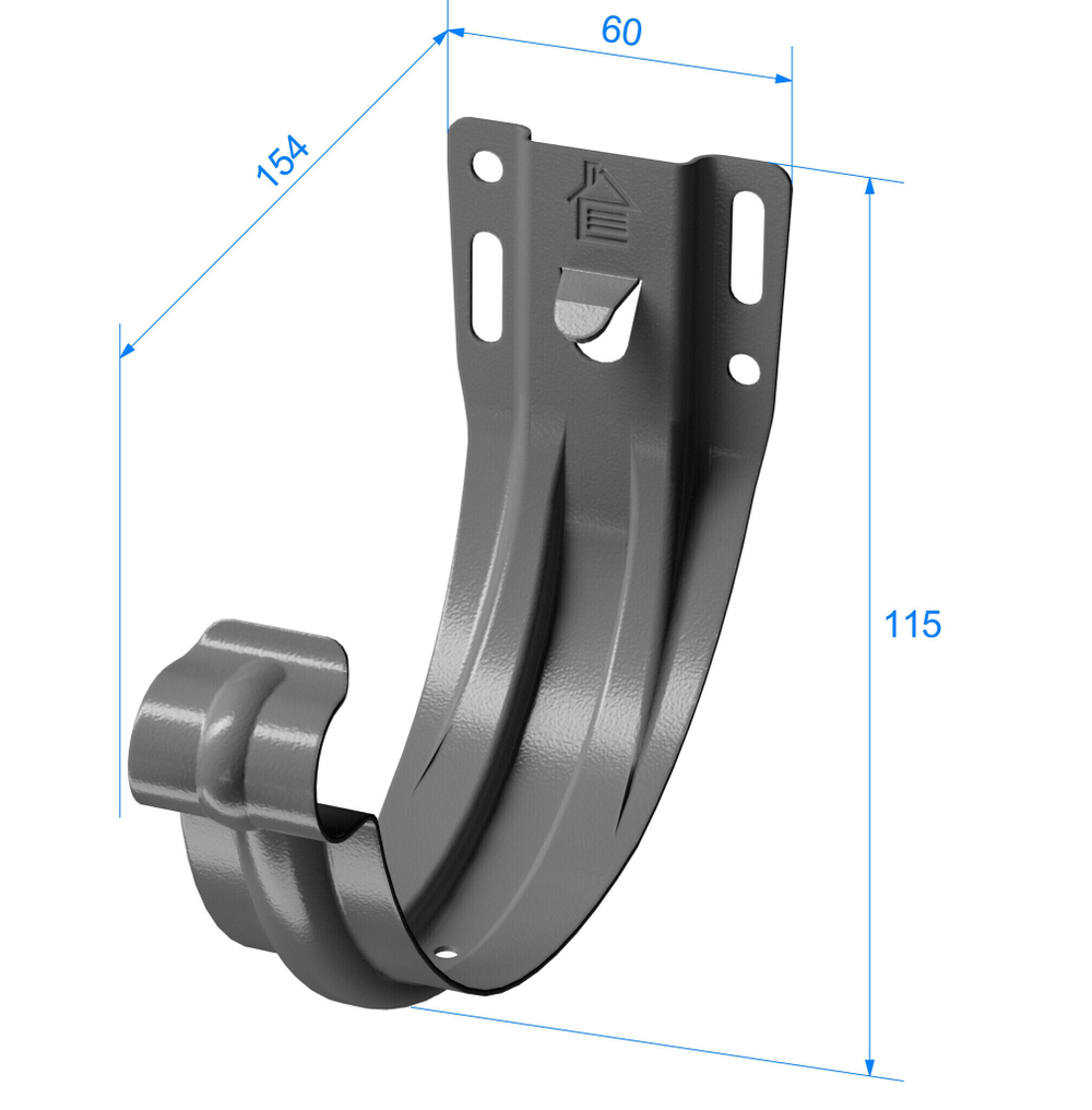 Кронштейн желоба Docke Stal Premium PVKH-1004 D125/90 мм короткий каштан