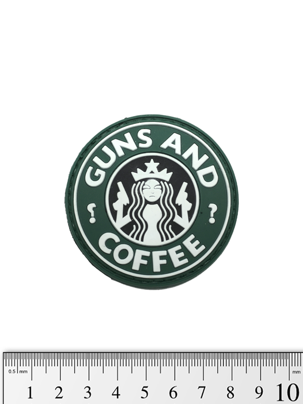 Шеврон Guns & Coffee PVC. Олива