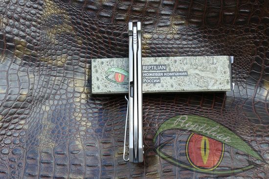 Складной нож REPTILIAN САРГАН-02 c клинком из стали D2, рукоять Stainless Steel