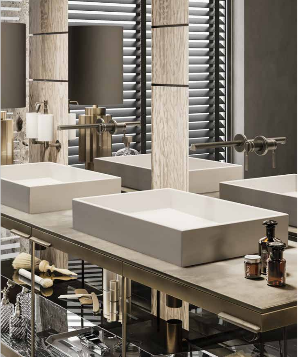 Смеситель для раковины Gessi Ingranaggio, длинный излив, встраиваемый, цвет Chrome