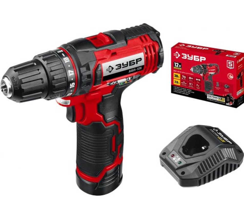 Дрель-шуруповерт Зубр ДШЛ-125-21
