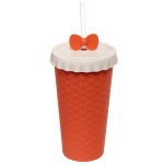 Стакан пластиковый 520мл «Плетёнка» с трубочкой, цвета микс