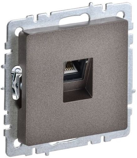 Розетка компьютерная СП RJ45 кат.6 BRITE РК11-БрТБ механизм бронза IEK BR-K10-2-K45