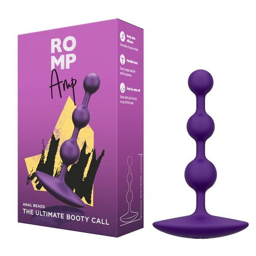 Анальная цепочка Romp Amp, фиолетовая, силикон, 13,5 см