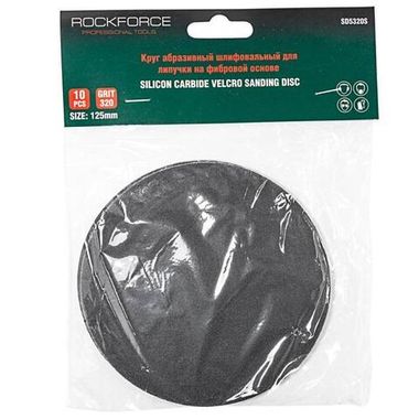 Круг абразивный шлифовальный для липучки на фибровой основе 125мм, 10шт(Grit 180) RockForce##Rock FORCE RF-SD5180S