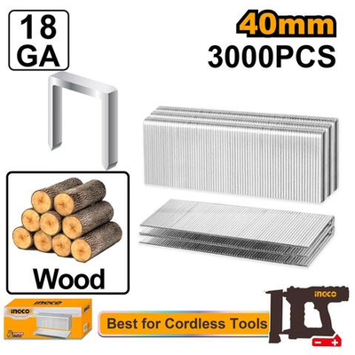 Скобы для пневматического нейлера 18GA (40х1.25х1х5.7) INGCO AST18403
