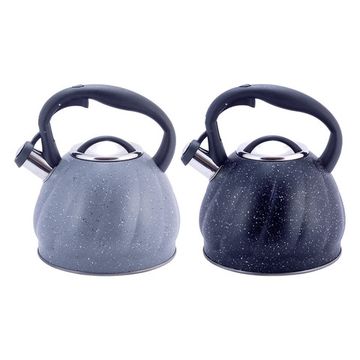 Чайник 3 л. из нержавеющей стали со свистком Kamille с мраморным покрытием