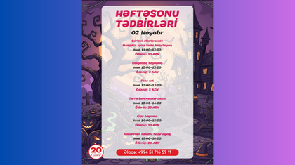 Əli və Nino”da yaradıcılıq dolu həftəsonu – payızın ən rəngli tədbirləri sizi gözləyir