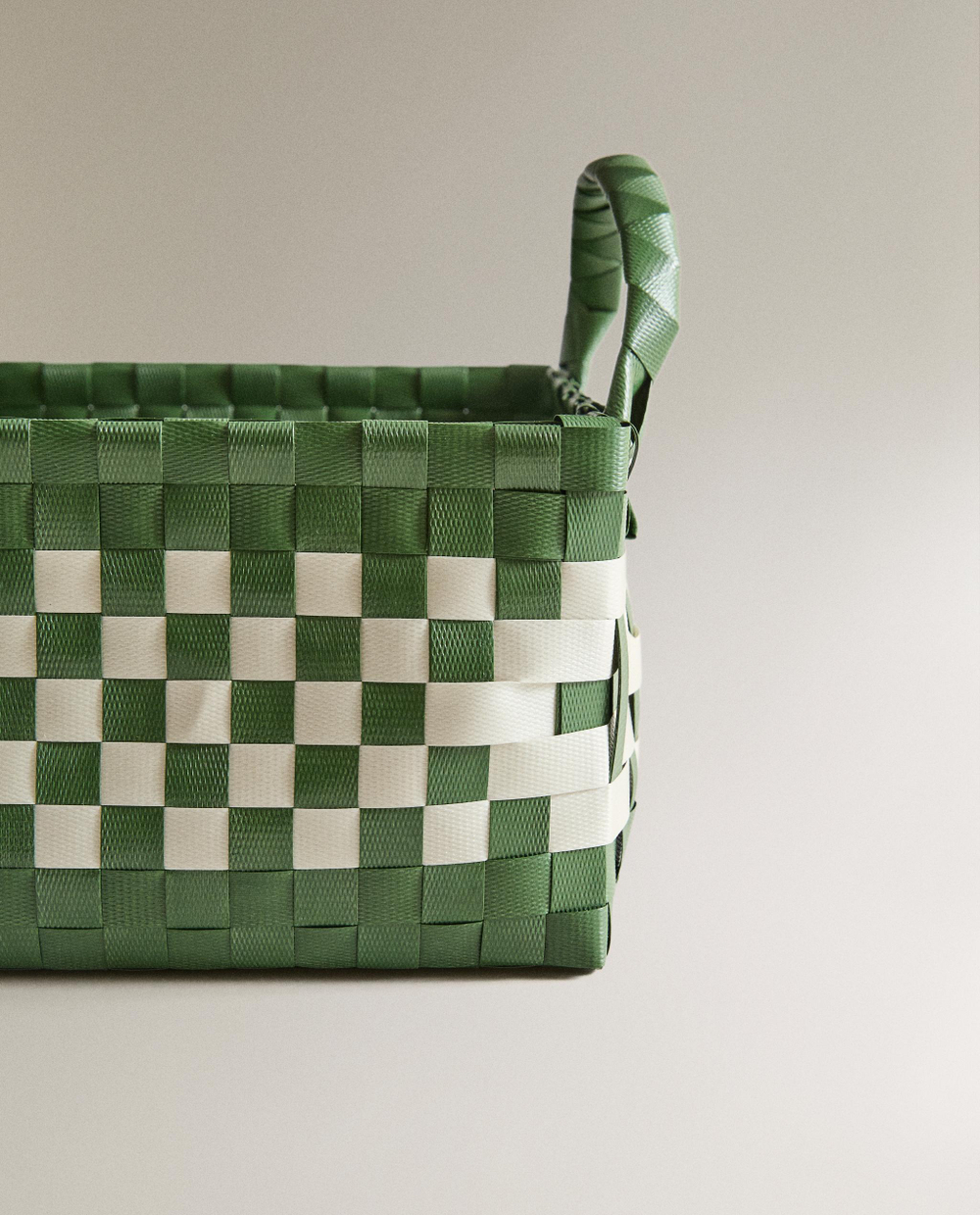 Zara Home Корзина изо льна, цвет зелёный, 19 см