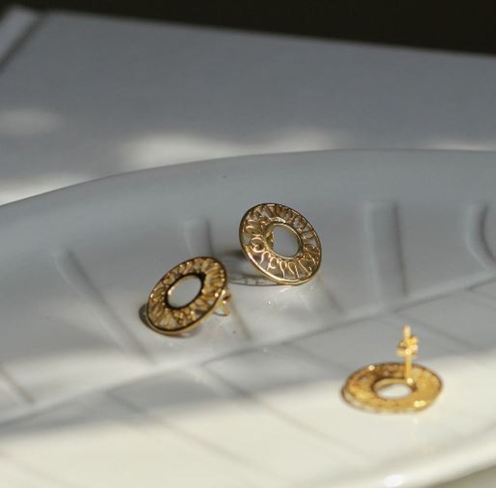 Серьги Sakartvelos Mze, позолота