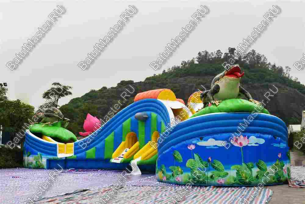 Надувной наземный аквапарк «Пруд с лотосами», 25*25*5 м