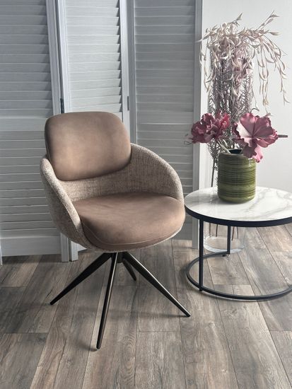 Стул ГРЕЙС (GRACE) 360 град, цвет КАПУЧИНО PENA-172 / G1229-7, ткань / ШОКОЛАДНОЕ ЗОЛОТО