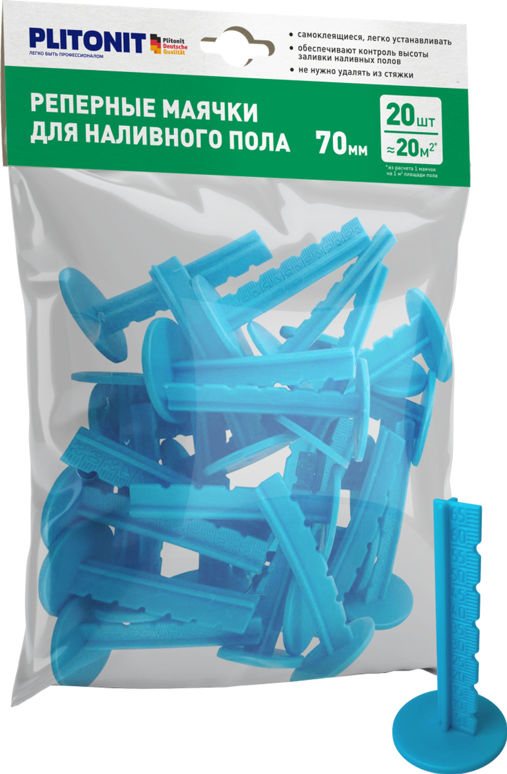 PLITONIT Маяки реперные самоклеящиеся - 20 шт., , 24 пакета в коробке.