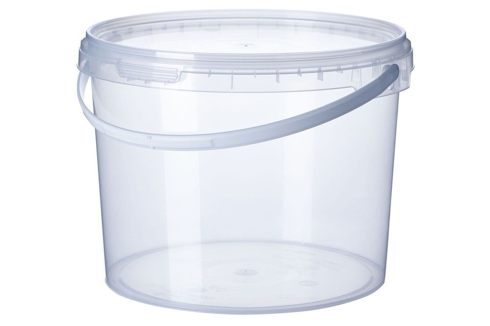 Ведро 3,3 л прозр. с крышкой d-180 (50шт в кор)