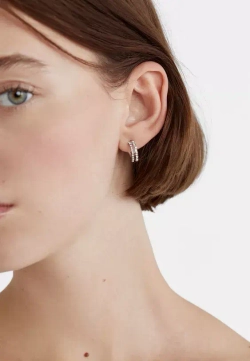 STRADIVARIUS Набор из 9 серёжек со стразами и жемчужными бусинами, серый