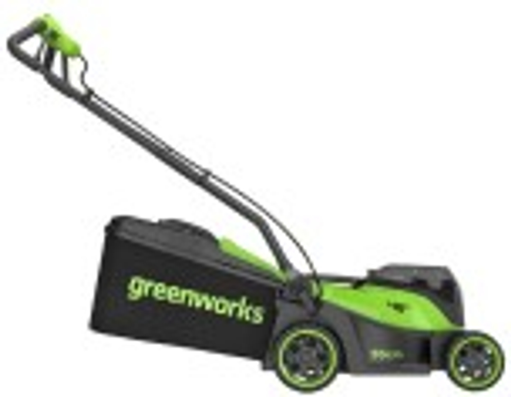 Газонокосилка аккумуляторная GREENWORKS 2520707UD 2x24V, 36 см, бесщеточная, c 2хАКБ 4 Ач и ЗУ