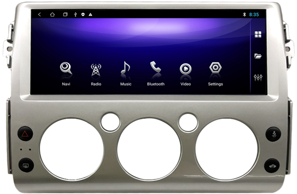 Магнитола для Toyota FJ Cruiser 2005-2022 (цвет рамки серебро) - Carmedia KP-T1216S монитор 12.3" на Android 12, 6Гб+128Гб, CarPlay, 4G SIM-слот