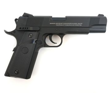 Пистолет пневм. Stalker S1911RD (аналог Colt 1911) к.4,5мм, металл-пласт,120м/с, блоубэк,черный. +100 шар.