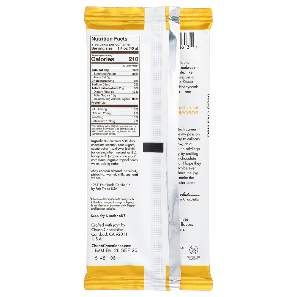 Chuao Chocolatier, темный шоколад, в виде сотов, 80 г (2,8 унции)