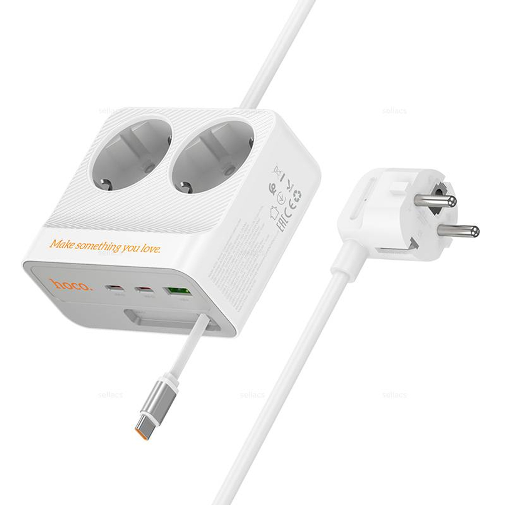 AC28 Descanso (PD45W/2C1A) зарядное устройство с 2 розетками 2m (white)
