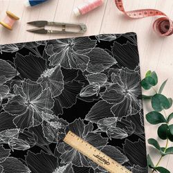 Ткань барби прозрачные цветы паутинкой