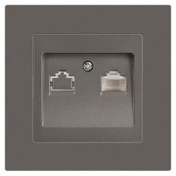 Розетка Intro Accent 6-303-09 информационная RJ45, IP20, СУ, титан | Intro