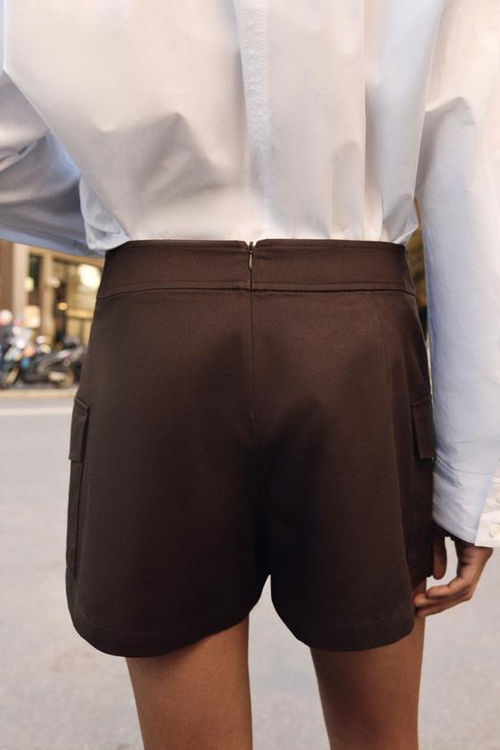 ZARA ЮБКА-ШОРТЫ КАРГО, КОРИЧНЕВЫЙ