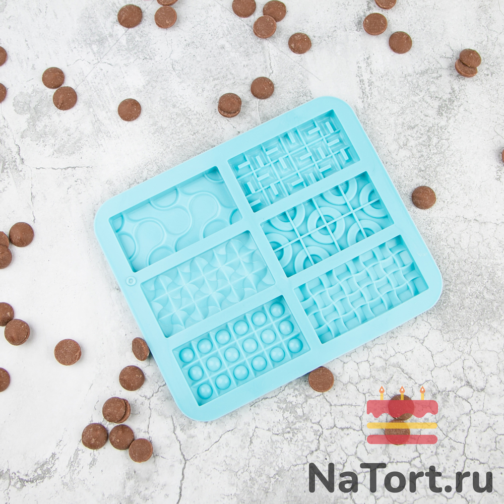 Форма силиконовая для шоколада «Плитка мини» 6 в 1